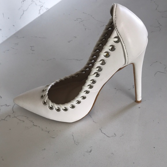 Desire White Pump High-heels Size 5.5 Summer Shoes - Picture 4 of 8